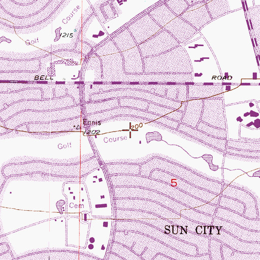Topographic Map of Riverview Golf Course, AZ