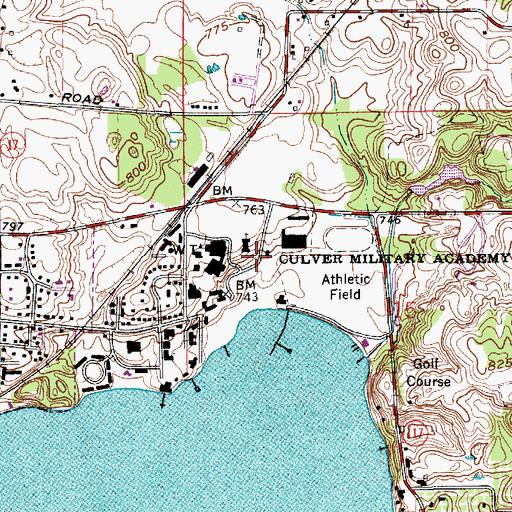 Topographic Map of Culver Military and Girls Academy, IN