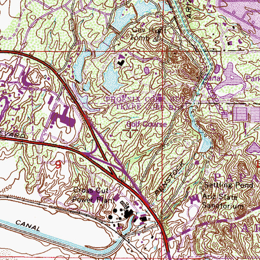 Topographic Map of Rolling Hills Golf Course, AZ