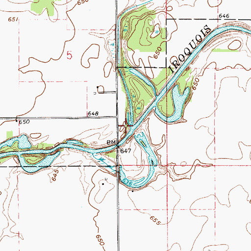 Topographic Map of Curtis Creek, IN
