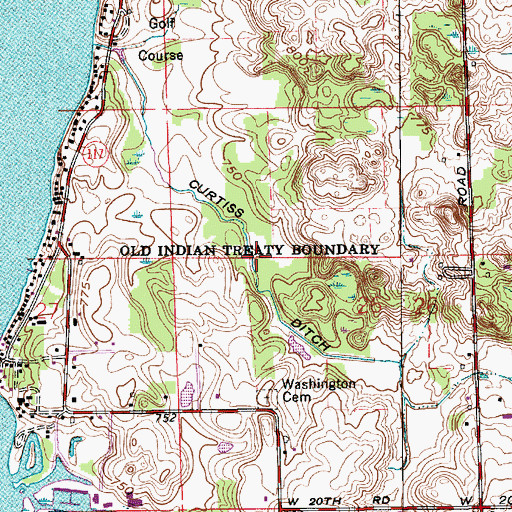 Topographic Map of Curtiss Ditch, IN