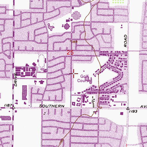 Topographic Map of Shalimar Country Club Golf Course, AZ