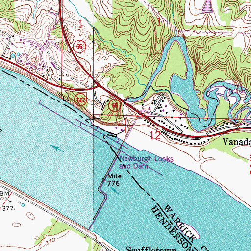 Topographic Map of Cypress Creek, IN
