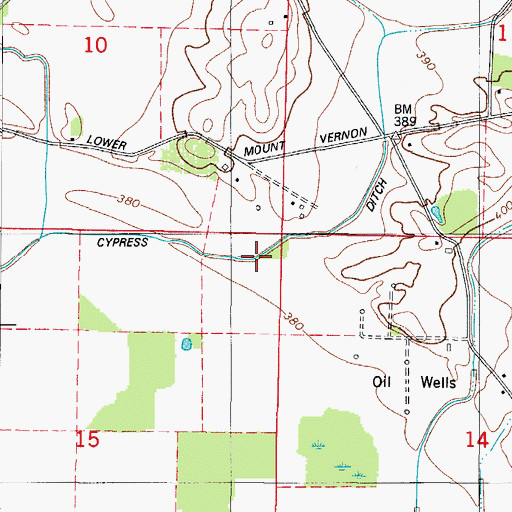 Topographic Map of Cypress Ditch, IN