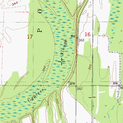 Topographic Map of Cypress Slough, IN