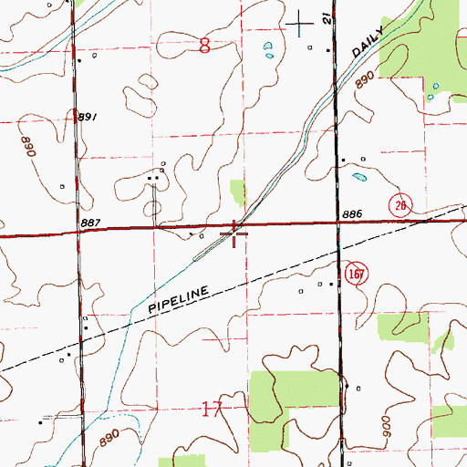 Topographic Map of Daily Ditch, IN