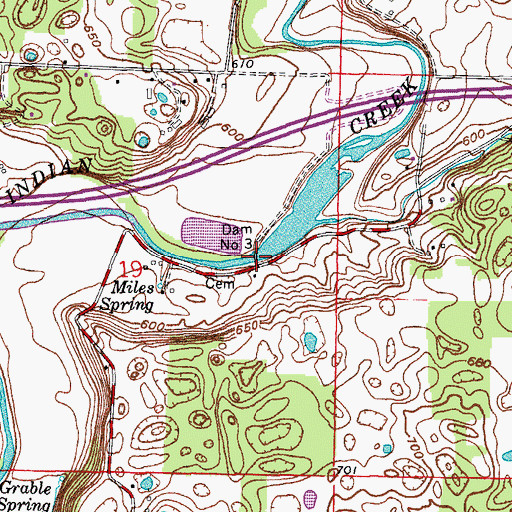 Topographic Map of Corydon Water Works Dam Number 2, IN