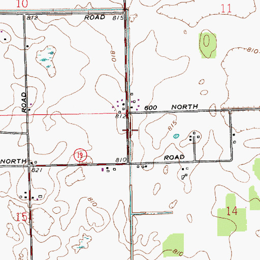 Topographic Map of Danner Ditch, IN