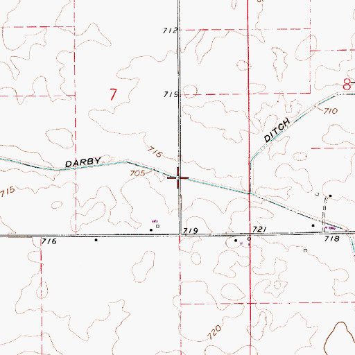 Topographic Map of Darby Ditch, IN