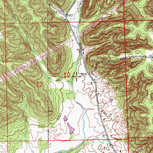 Topographic Map of Daulton Hollow, IN