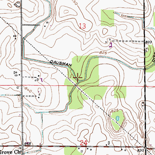 Topographic Map of Dausman Ditch, IN