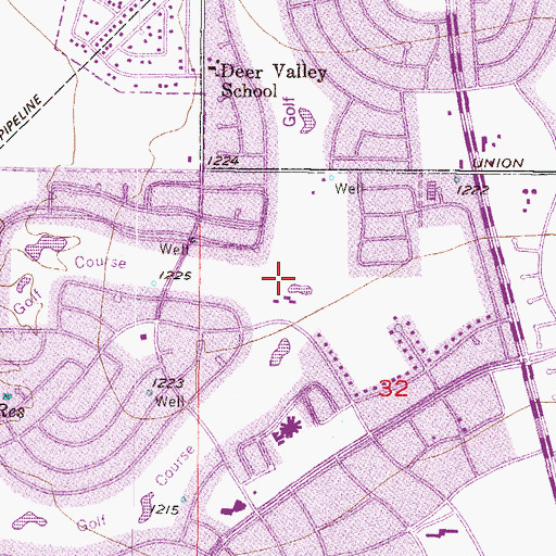 Topographic Map of Willow Brook Golf Course, AZ