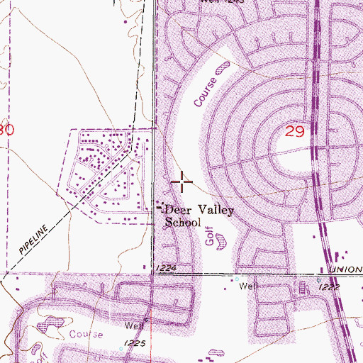 Topographic Map of Willow Creek Golf Course, AZ