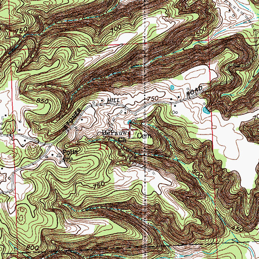Topographic Map of De Pauw Church, IN