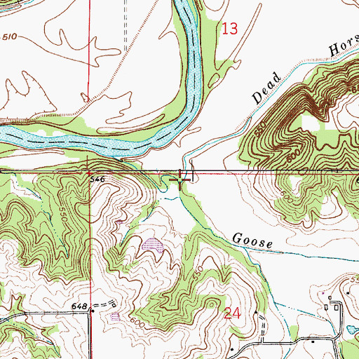 Topographic Map of Dead Horse Branch, IN
