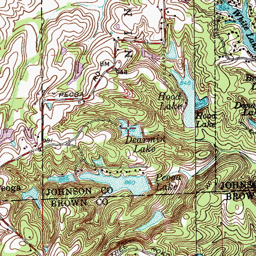 Topographic Map of Dearmin Lake, IN