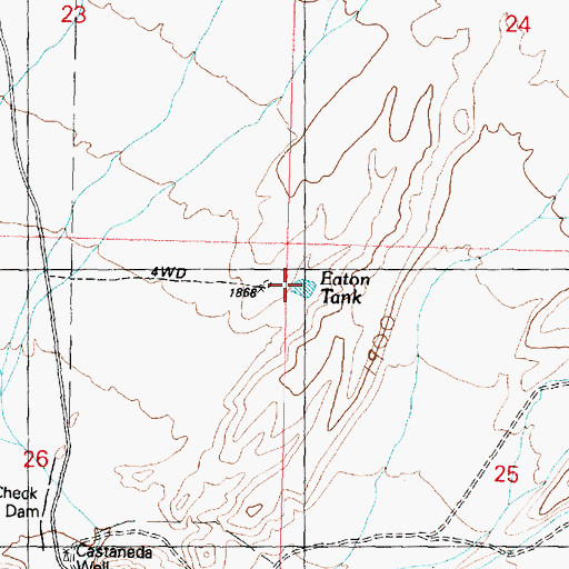 Topographic Map of Eaton Tank, AZ