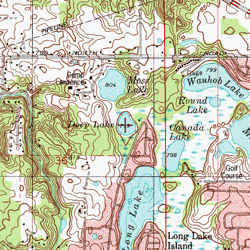 Topographic Map of Deep Lake, IN