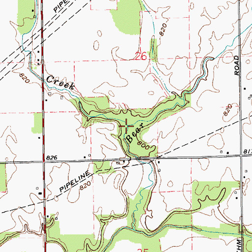 Topographic Map of Deer Creek, IN