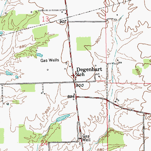 Topographic Map of Degenhart School, IN