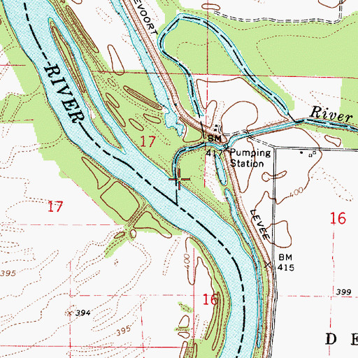 Topographic Map of River Deshee, IN