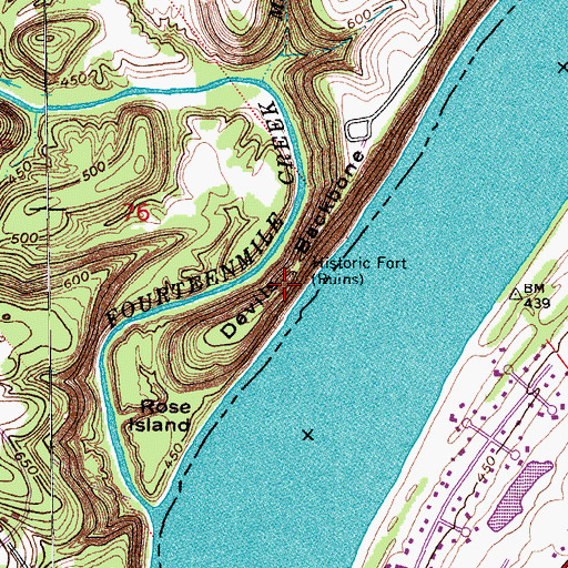 Topographic Map of Devils Backbone, IN