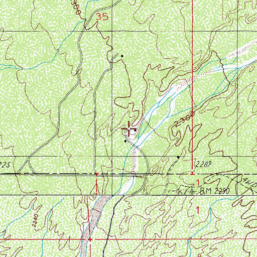 Topographic Map of Eberhardt Ranch, AZ