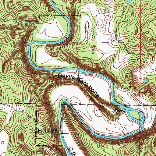 Topographic Map of Devils Backbone, IN
