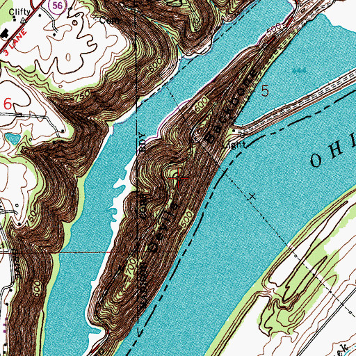 Topographic Map of Devils Backbone, IN