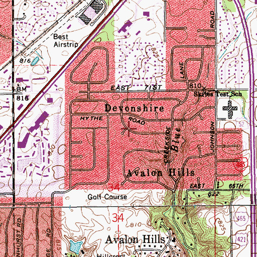 Topographic Map of Devonshire, IN