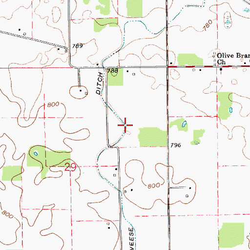 Topographic Map of Deweese Ditch, IN