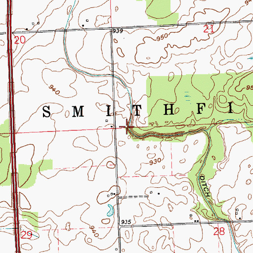 Topographic Map of Dibbling Ditch, IN
