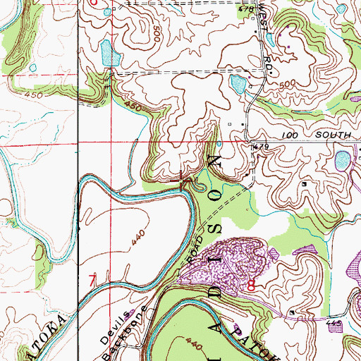 Topographic Map of Dick Creek, IN