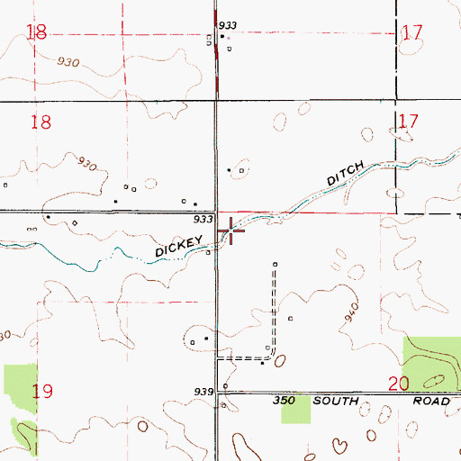 Topographic Map of Dickey Ditch, IN