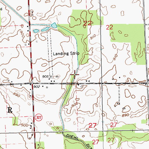 Topographic Map of Diehl Ditch, IN