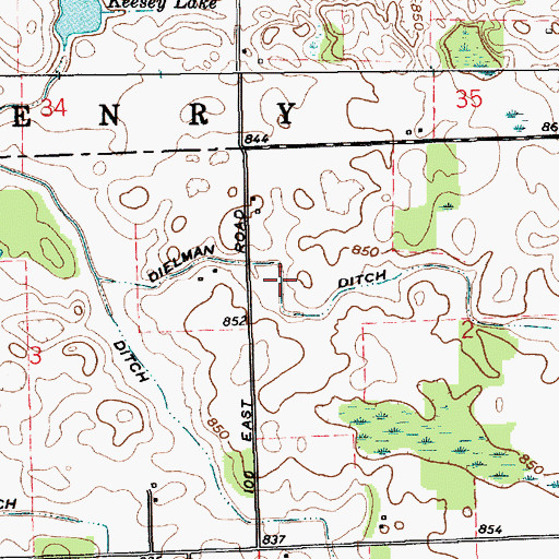 Topographic Map of Dielman Ditch, IN