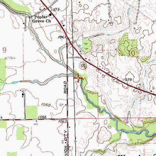 Topographic Map of Dismal Creek, OH