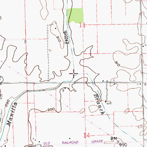 Topographic Map of Ditch Creek, IN