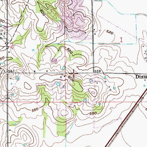 Topographic Map of Dixon, IN