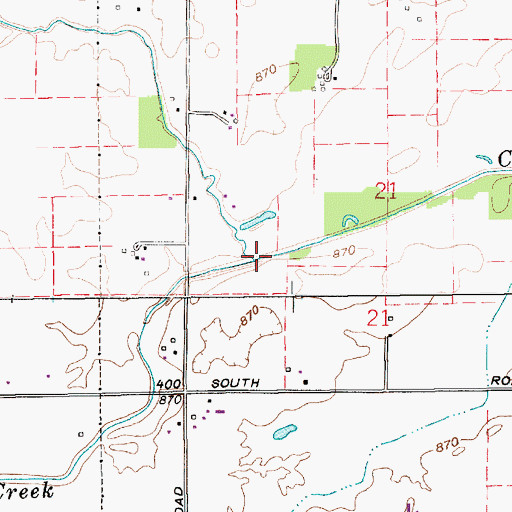 Topographic Map of Dixon Creek, IN