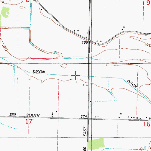 Topographic Map of Dixon Ditch, IN