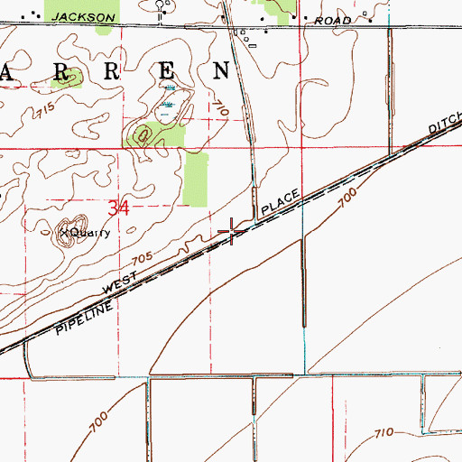 Topographic Map of Dixon Ditch, IN