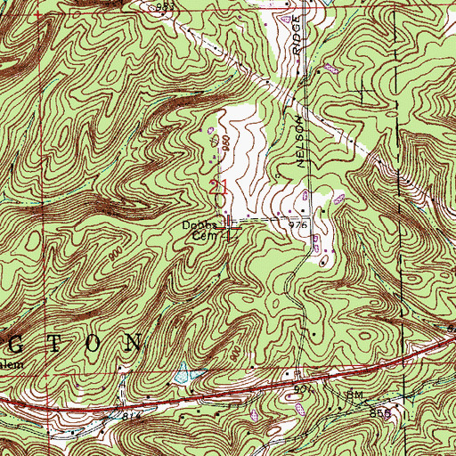 Topographic Map of Dobbs Cemetery, IN