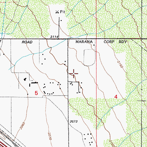 Topographic Map of KLLE-AM (Marana), AZ
