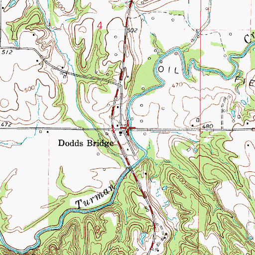 Topographic Map of Dodds Bridge, IN