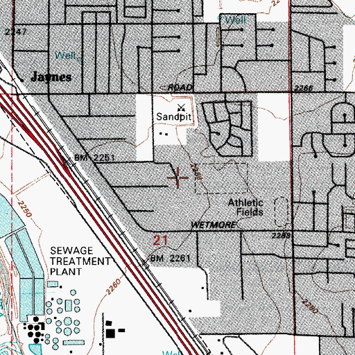Topographic Map of KLPX-FM (Tucson), AZ