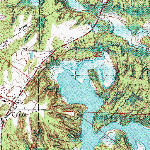 Topographic Map of Doe Creek, IN