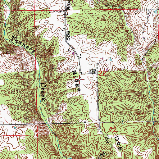 Topographic Map of Dog Ridge, IN