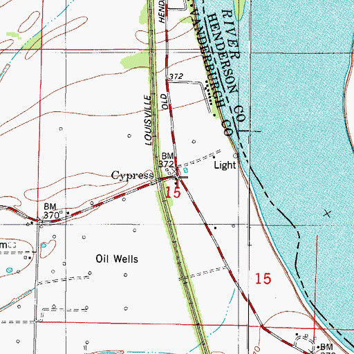 Topographic Map of Cypress, IN