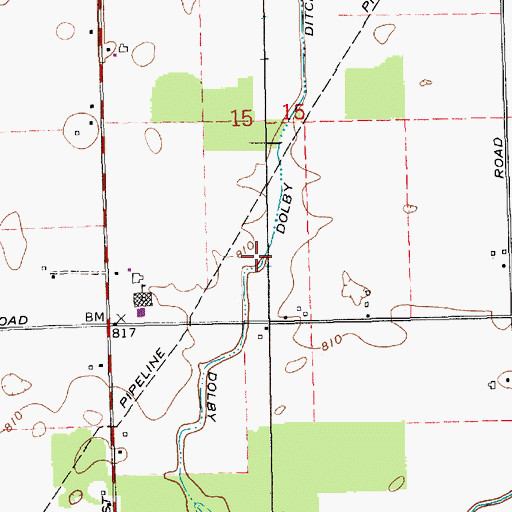 Topographic Map of Dolby Ditch, IN